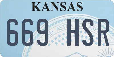 KS license plate 669HSR