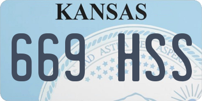 KS license plate 669HSS