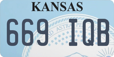 KS license plate 669IQB