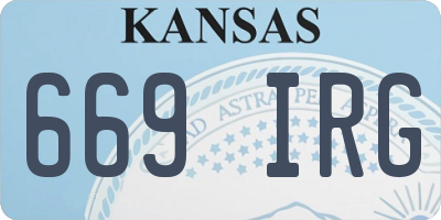 KS license plate 669IRG