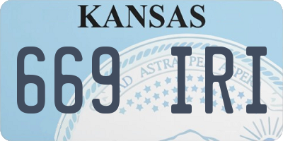 KS license plate 669IRI