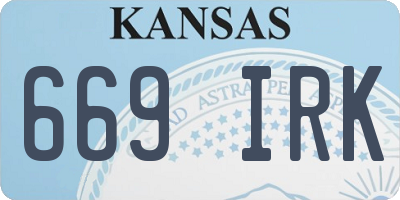 KS license plate 669IRK