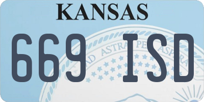 KS license plate 669ISD