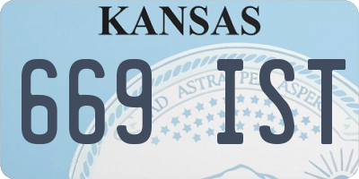 KS license plate 669IST