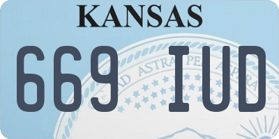 KS license plate 669IUD