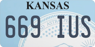 KS license plate 669IUS