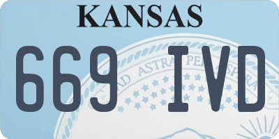 KS license plate 669IVD