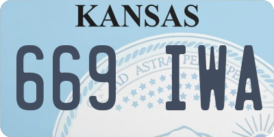 KS license plate 669IWA