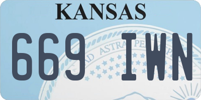 KS license plate 669IWN
