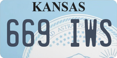 KS license plate 669IWS