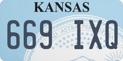 KS license plate 669IXQ