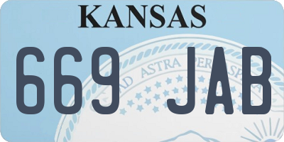 KS license plate 669JAB
