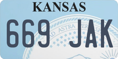 KS license plate 669JAK