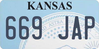 KS license plate 669JAP