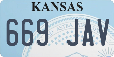 KS license plate 669JAV