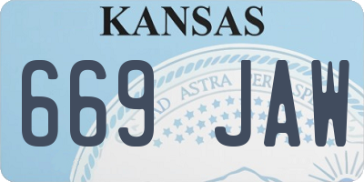 KS license plate 669JAW