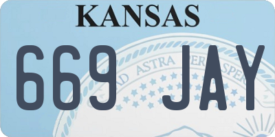 KS license plate 669JAY