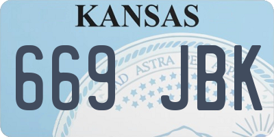 KS license plate 669JBK