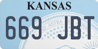 KS license plate 669JBT