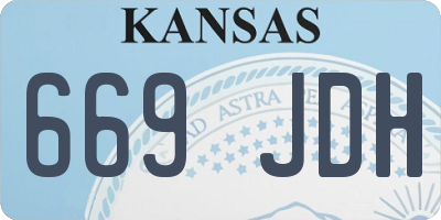 KS license plate 669JDH