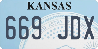 KS license plate 669JDX