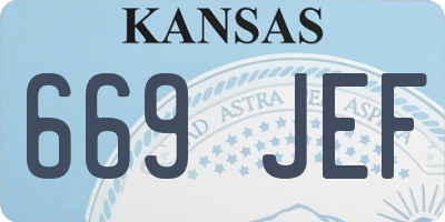 KS license plate 669JEF