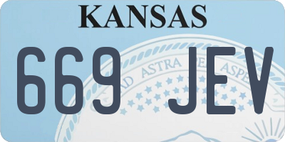 KS license plate 669JEV