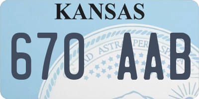 KS license plate 670AAB