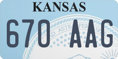 KS license plate 670AAG