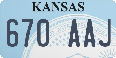 KS license plate 670AAJ