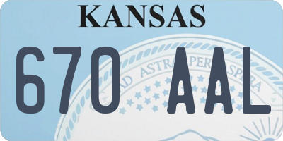 KS license plate 670AAL