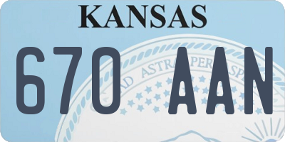 KS license plate 670AAN