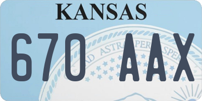 KS license plate 670AAX