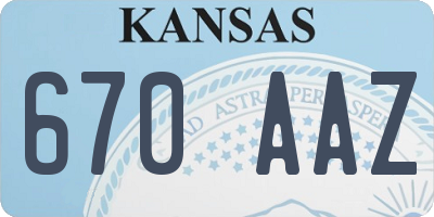 KS license plate 670AAZ