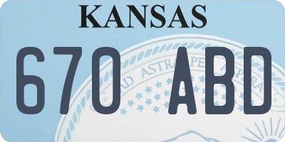 KS license plate 670ABD