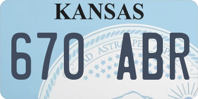 KS license plate 670ABR