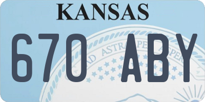 KS license plate 670ABY