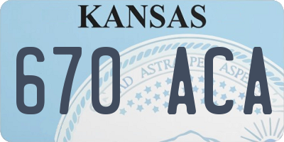 KS license plate 670ACA