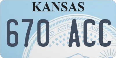 KS license plate 670ACC
