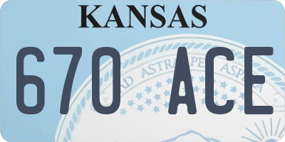 KS license plate 670ACE