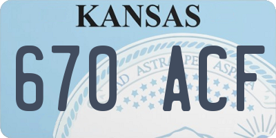 KS license plate 670ACF