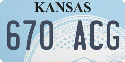 KS license plate 670ACG
