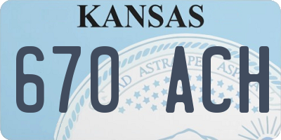 KS license plate 670ACH
