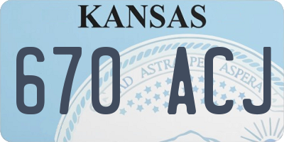 KS license plate 670ACJ
