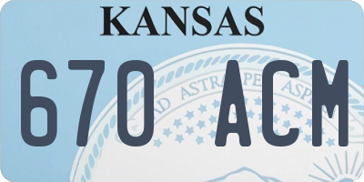 KS license plate 670ACM