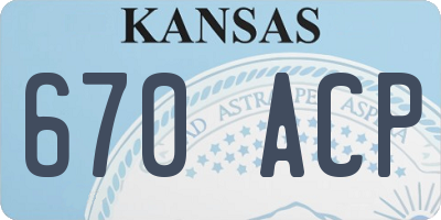 KS license plate 670ACP