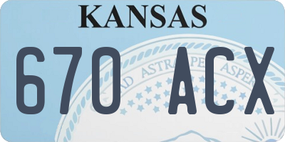 KS license plate 670ACX