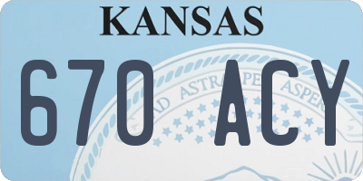 KS license plate 670ACY