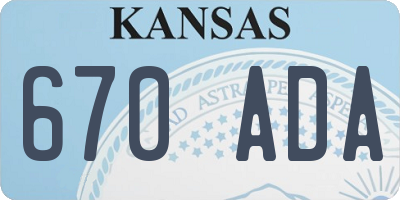 KS license plate 670ADA