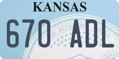KS license plate 670ADL